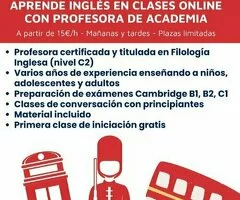 Profesora certificada y titulada en Filología Inglesa, trabajando en academia de idiomas.