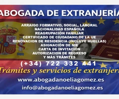 ABOGADA EXTRANJERIA - RENOVACIONES - ARRAIGOS - PERMISOS - NACIONALIDAD