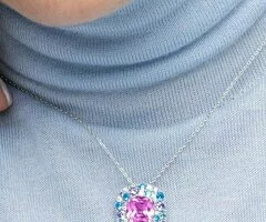 COLLAR LUXENTER UXRE (PLATA DE LEY 925, MULTICOLOR, RODIO)