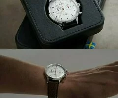 Reloj Akerfalk 🇨🇭 12h / 24h Cronógrafo - Cuero Horween negro "Super Oferta"🔆 - 3