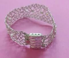 Pulsera hilo plateado - 5