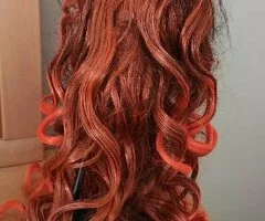 Peluca sintética color naranja - 4