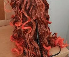 Peluca sintética color naranja - 5