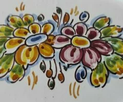 Bandeja o plato ovalado de cerámica Talavera de la Reina