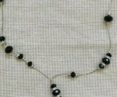 Colgante cuentas negras y plateadas - 5