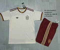 Kit de España 2 equipacion talla 16 a 28