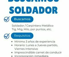 SE BUSCA SOLDADOR Y CARPINTERO DEL METAL