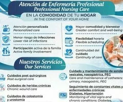 Cuidados de Enfermería a domicilio y ayuda a clínicas de la salud, laboratorios
