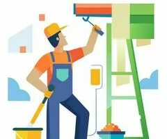 Se realizan trabajos de pintura