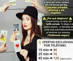 15 min x 4€. vidente natural, tarotistas con tiradas concretas, resolutivas