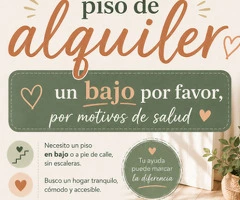 BUSCO UN PISO DE ALQUILER, UN BAJO O PRIMERO