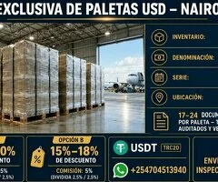 OPORTUNIDAD DE ADQUISICIÓN DE PALETAS DE EFECTIVO EN USD | NAIROBI, KENIA
