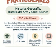 Clases particulares y de apoyo de Historia, Geografía e Historia del arte