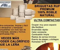 BRIQUETAS DE ROBLE PARA CHIMENEAS, ESTUFAS