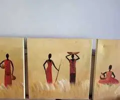 Conjunto de cuadros de galería estilo africano