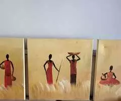 Conjunto de cuadros de galería estilo africano