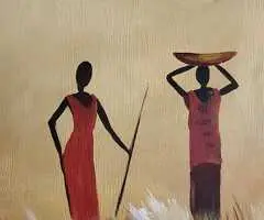 Conjunto de cuadros de galería estilo africano - 4