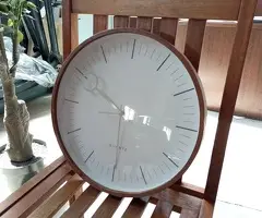 Reloj de pared, de plástico, color madera