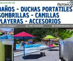 Descubre la excelencia en baños, duchas portátiles, sombrillas y accesorios con REFORPLAZ