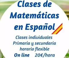 Clases de Matemáticas en Español🤓 or English  ONLINE, 20€/hr