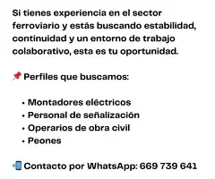 🔧 ¡Buscamos talento sector ferrovial para un gran proyecto en Castellón!