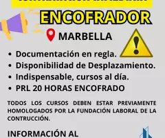SE SOLICITA PERSONA CON DOCUMENTOS AL DÍA Y CURSOS
